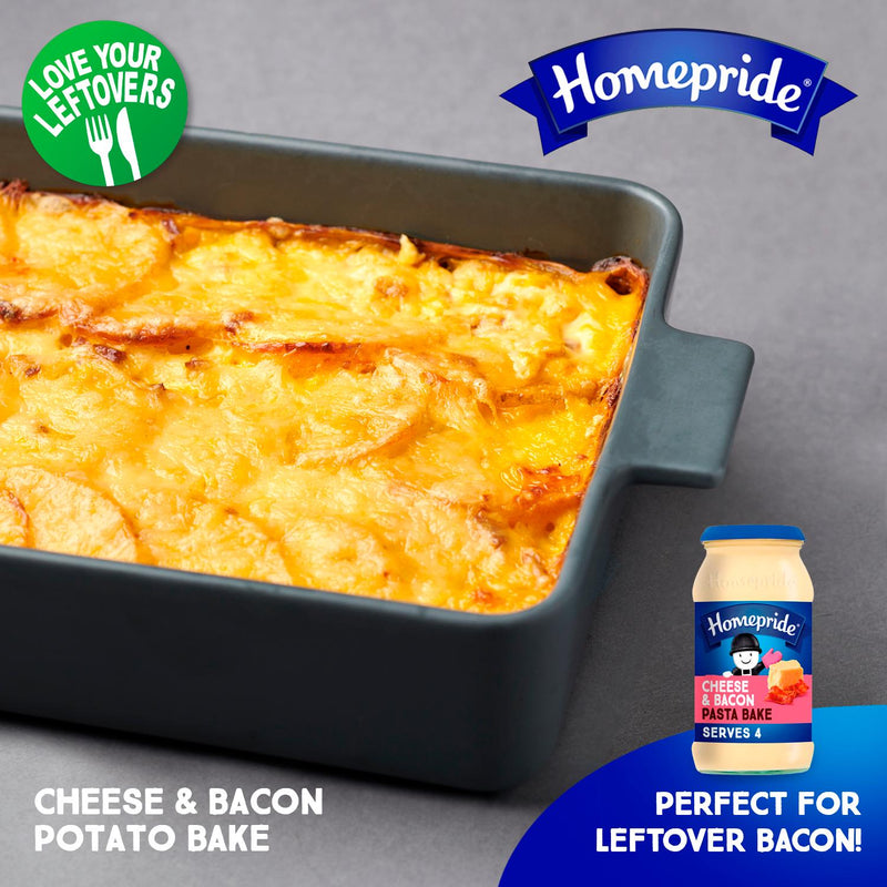 Homepride pasta bake sauce cheese and bacon 485g - British product