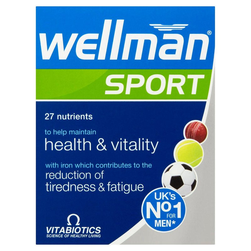 Wellman Sport men's vitamin tablets 30 count (British brand)