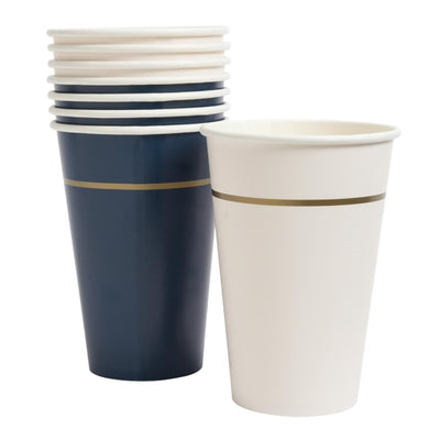 Habitat Highball Palma Luxe Cups Bleu Foncé Rayé Lot de 8