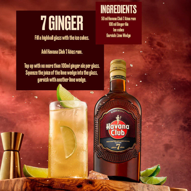 Havana Club 7 Year Old dark rum 70cl, imported from the UK