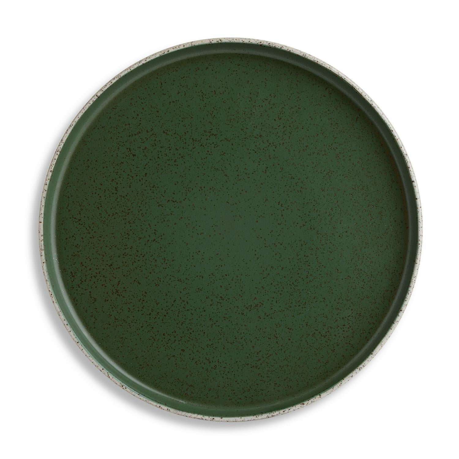 Habitat Green Dinner Plate Raw Edge 26.4cm, imported from the UK