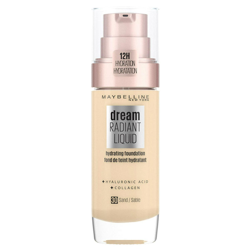 Lightweight Medium Coverage Liquid Foundation with Hyaluronic Acid and Collagen – Up to 12 Hour Hydration