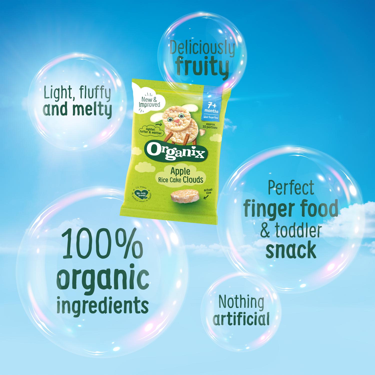 Organix apple rice cake clouds baby snack 40g (British brand)