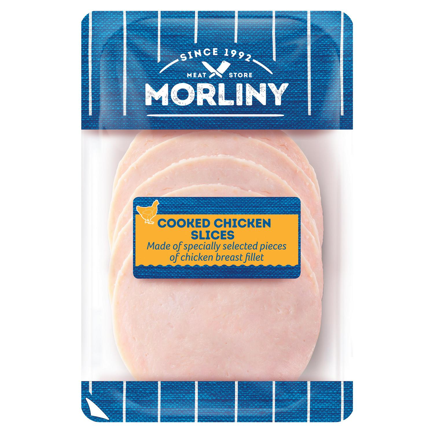 Morlinsky Roast Chicken Fillet Slices 8 x 100g, imported from the UK