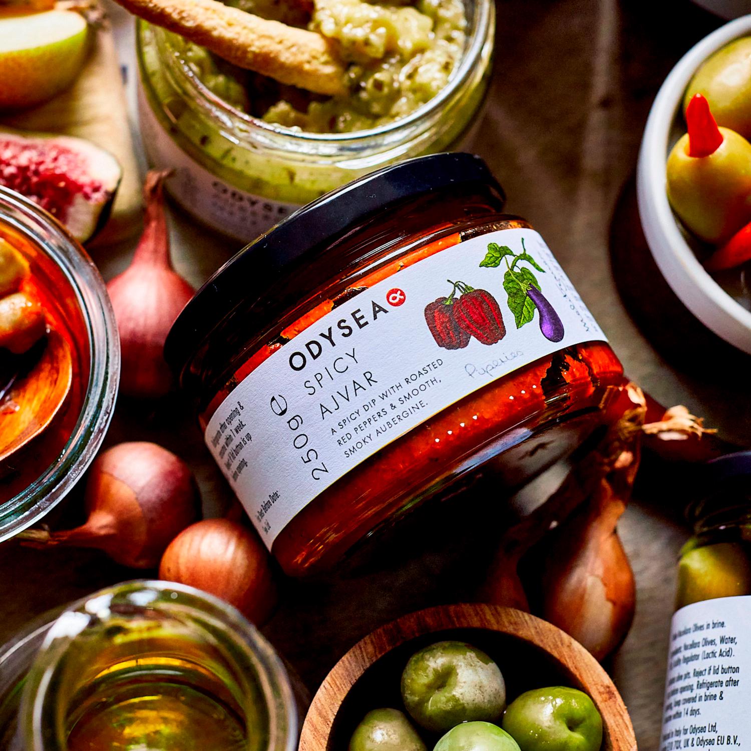 Odysea Spicy Ajvar dip 250g, imported from the UK