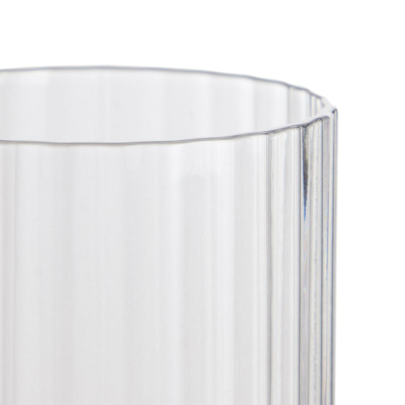 Clear Wide Ribbed Wine Glass with Slender Stem, 250ml