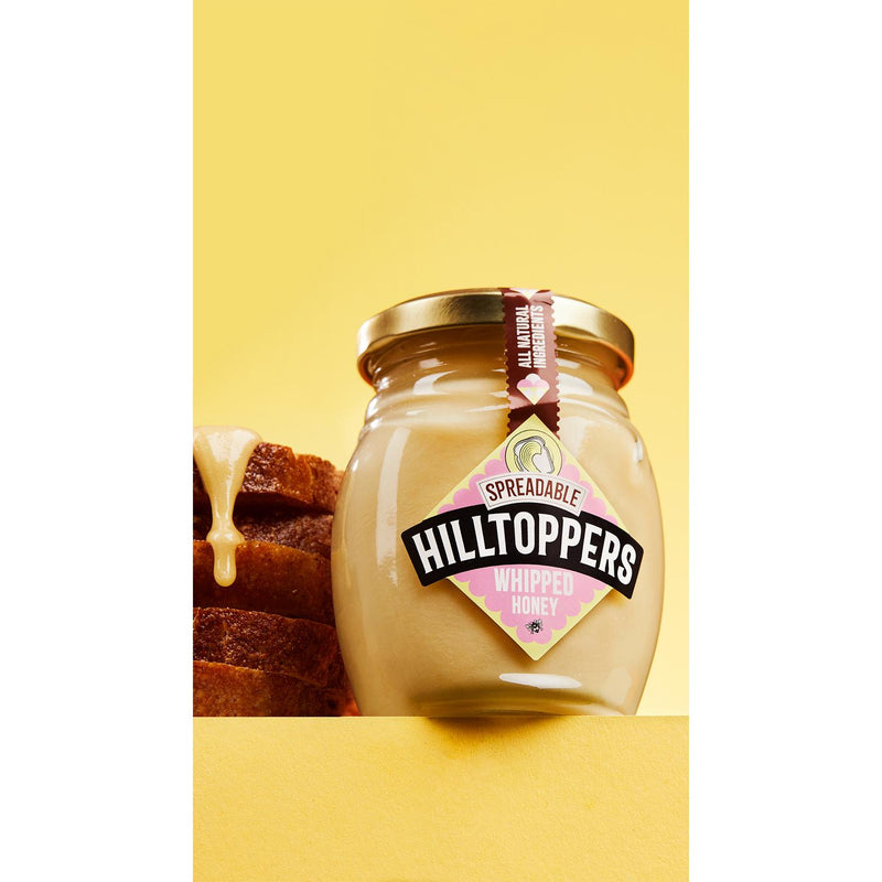 Hilltop spreadable whipped honey 225g, UK version.