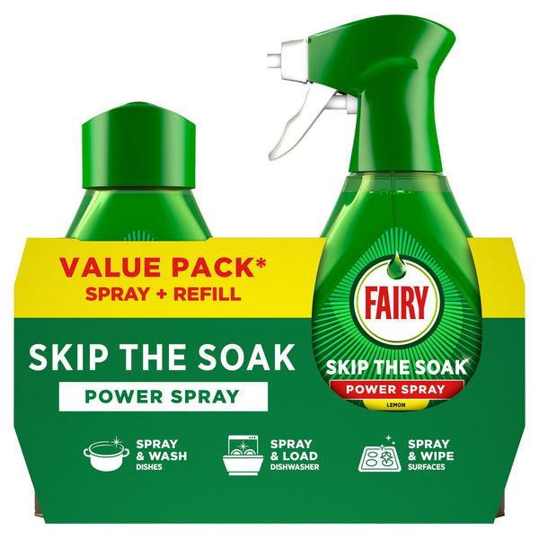 Fairy Skip the Soak Dish Power Spray + Refill Lemon 1000ml