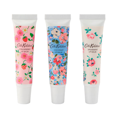 Sainsburys Cath Kidston Assorted Lip Balm Set Strawberry Spearmint Coconut 3 x 10ml- Buy online at McGrocer