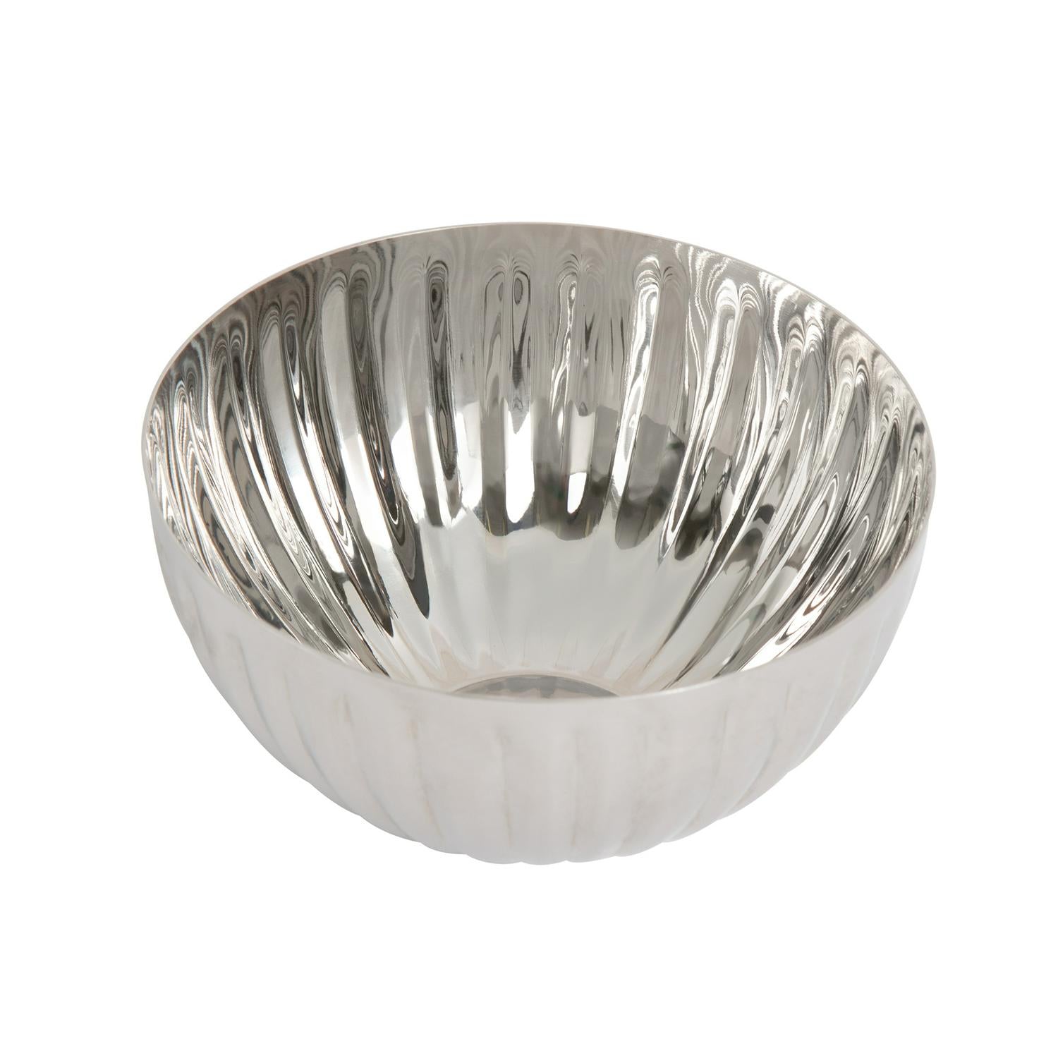 Stainless Steel Ribbed Snack Bowl for Bar or Table