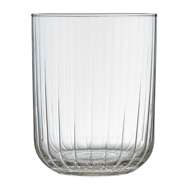 Ribbed Glass Tumbler with Raised Base 300ml