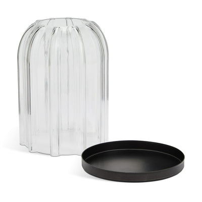 حامل شموع صغير مقبب مخطط من Habitat، ارتفاع 15 سم