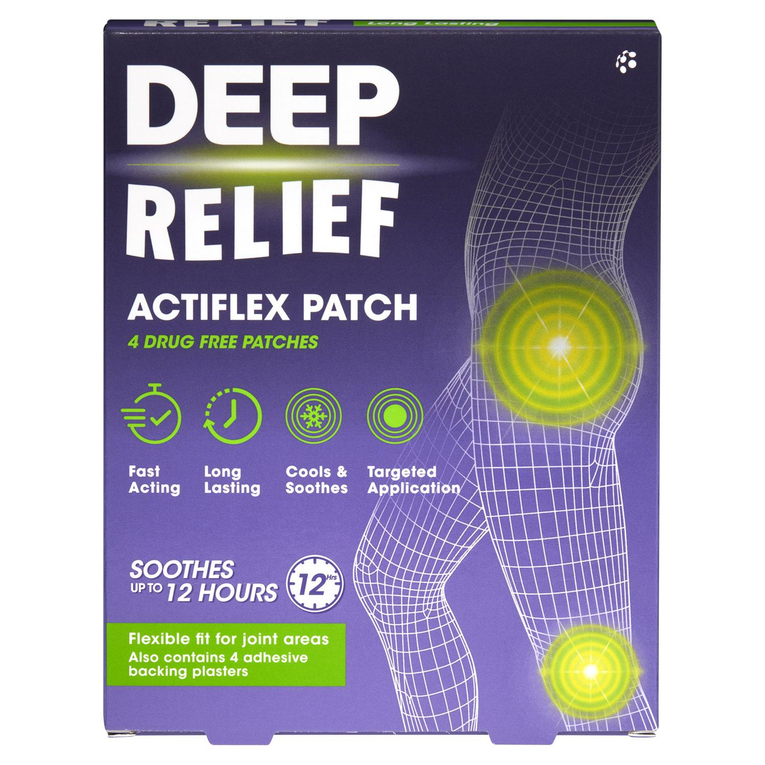 Deep Relief Actiflex Bionovex patches 4 pack - British product