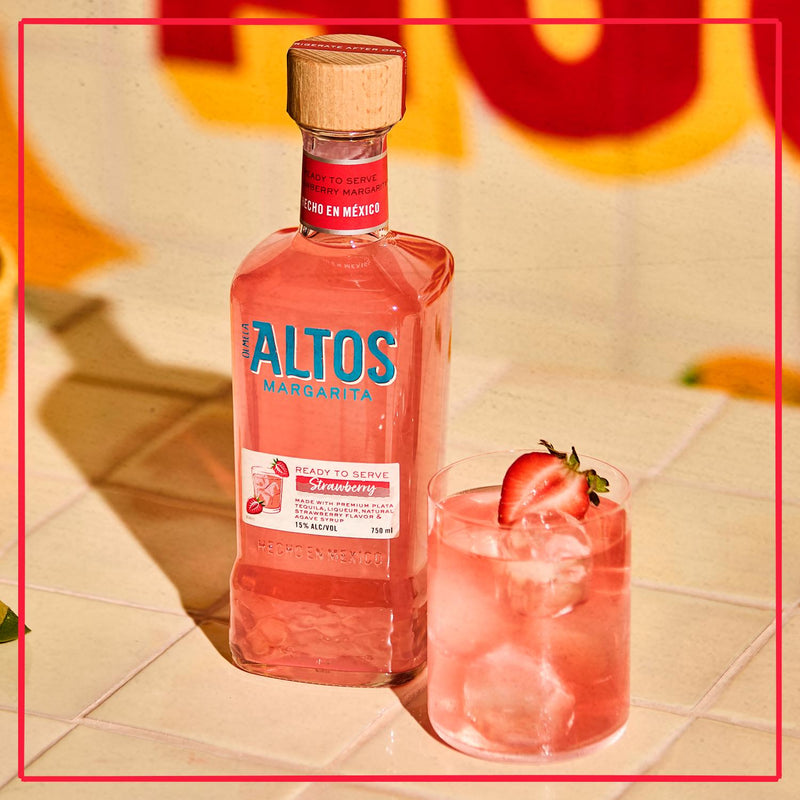 Olmeca Altos Strawberry Margarita Cocktail 75cl, imported from the UK