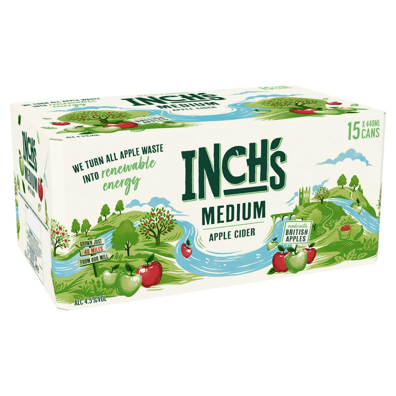 Inch's Medium Apple Cider 4.5% ABV Multipack Can 15 x 440ml