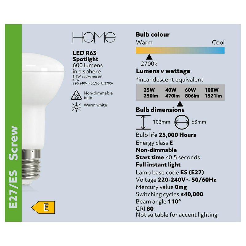 Sainsbury's Home LED spotlight bulb R63 (British brand)