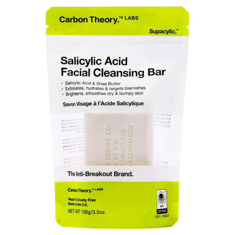 Carbon Theory salicylic acid facial cleansing bar 100g (British brand)