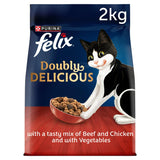 Felix dry cat food beef chicken vegetables 2kg UK version