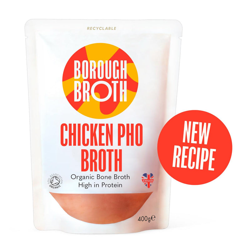 Organic Chicken Pho Bone Broth 400g – High Protein, Slow-Cooked