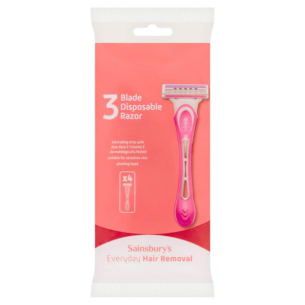 Sainsbury's Smooth! 3 Blade Disposable Razors x4