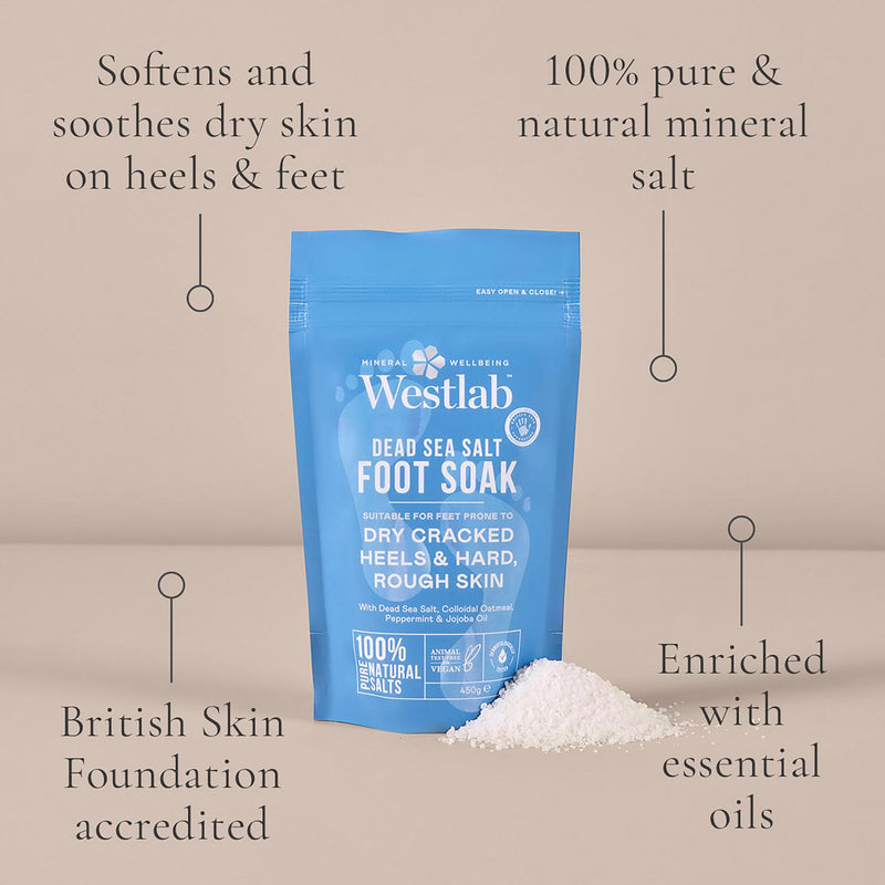 Dead Sea Salt Foot Soak with Colloidal Oatmeal, Peppermint, and Jojoba Oil 450g