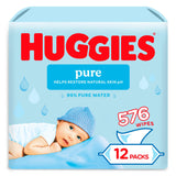 Huggies Pure Baby Wipes 12 x 48, UK version