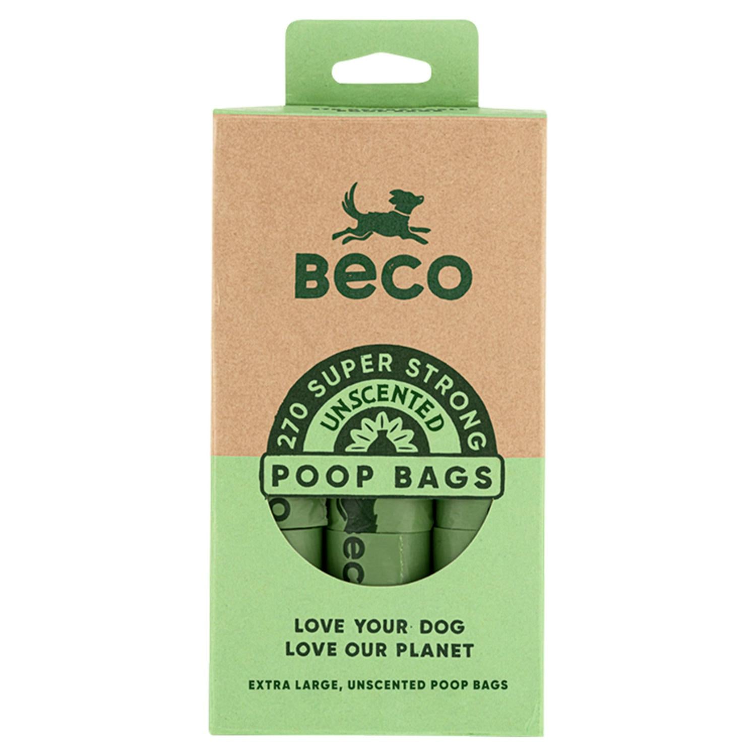 Beco unscented poop bags 270 count 22.5cm x 33cm - British product