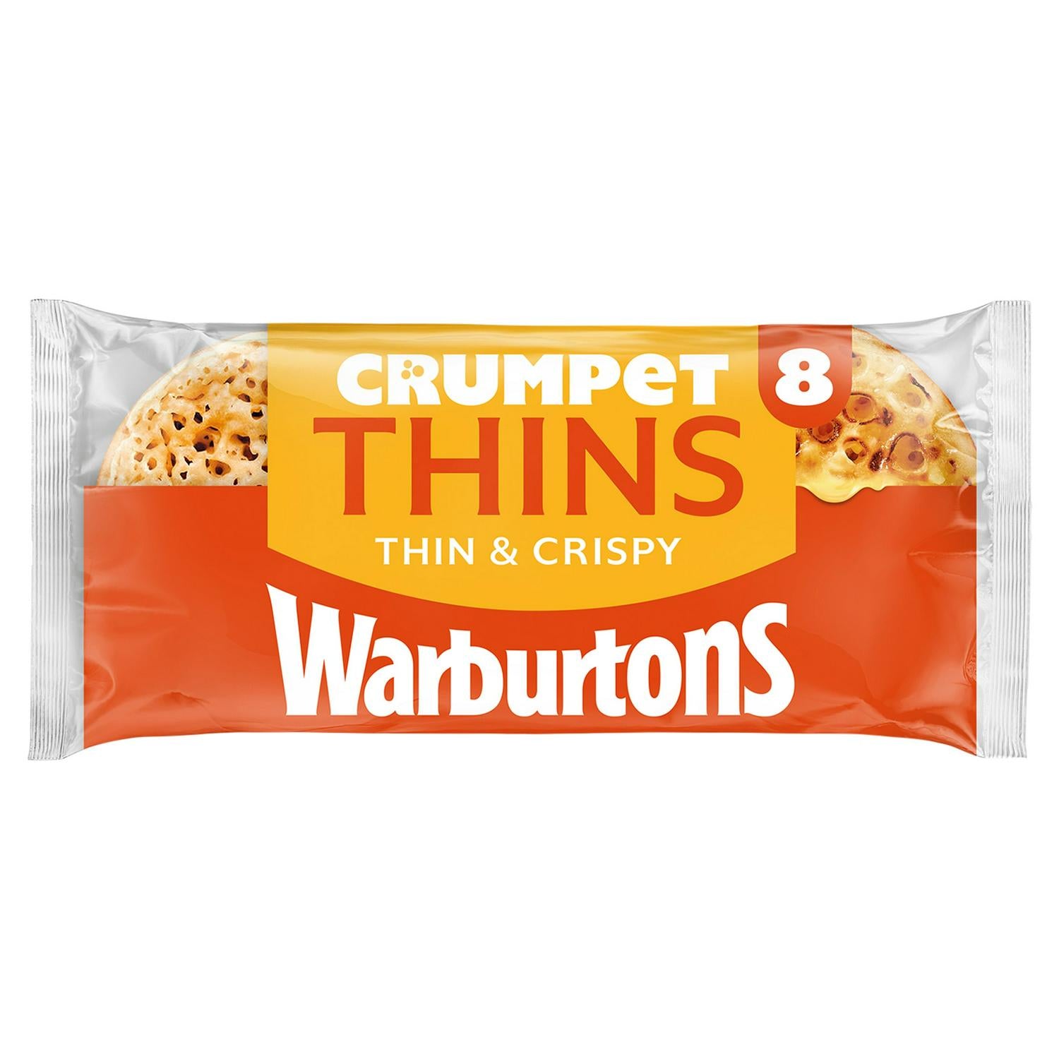 Warburtons Crumpet Thins 8 Pack vegan friendly breakfast option (British brand)