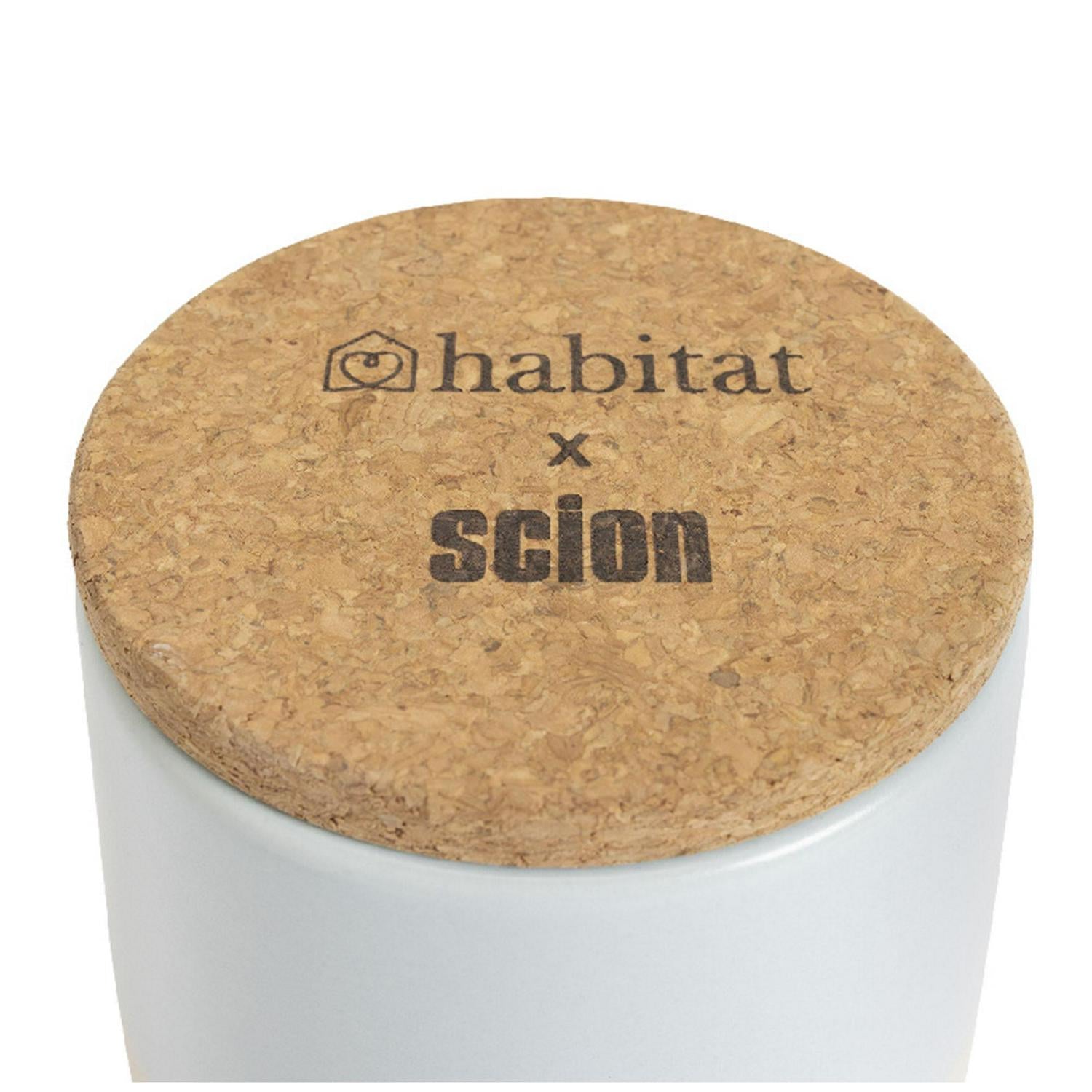Habitat x Scion ceramic candle Mr Fox Blue 8cm, UK version