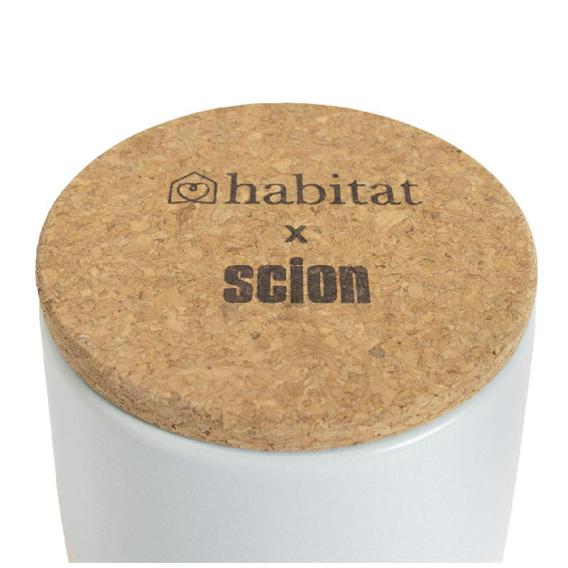 Habitat x Scion ceramic candle Mr Fox Blue 8cm, UK version