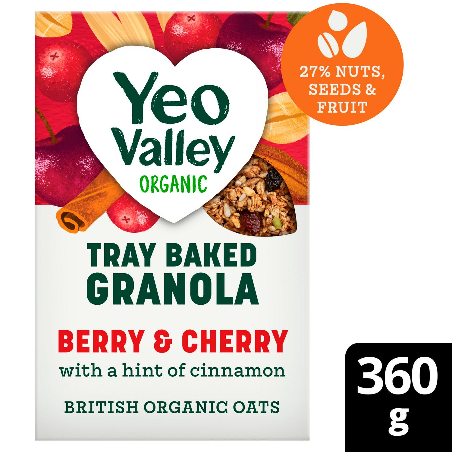 Yeo Valley Organic granola berry cherry 360g (British brand)