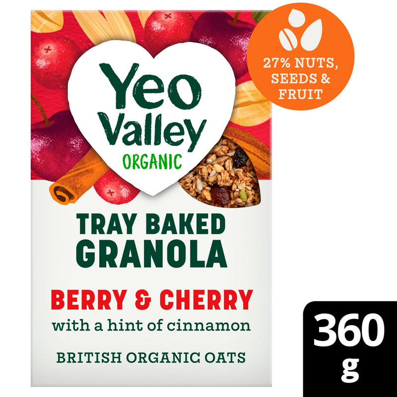 Yeo Valley Organic granola berry cherry 360g (British brand)