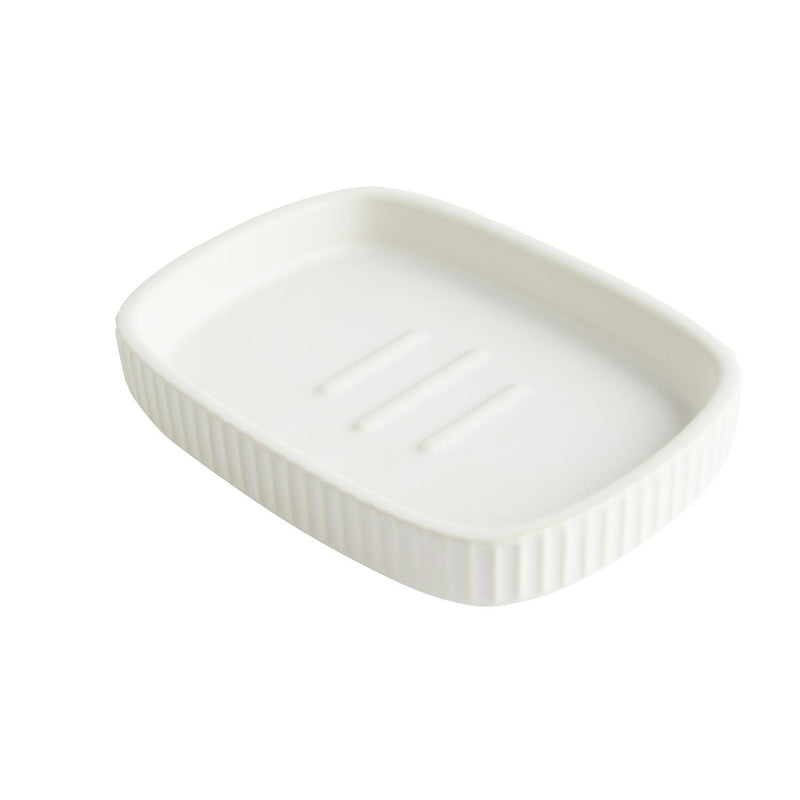 Sainsbury's Home ribbed ceramic soap dish white (British brand)