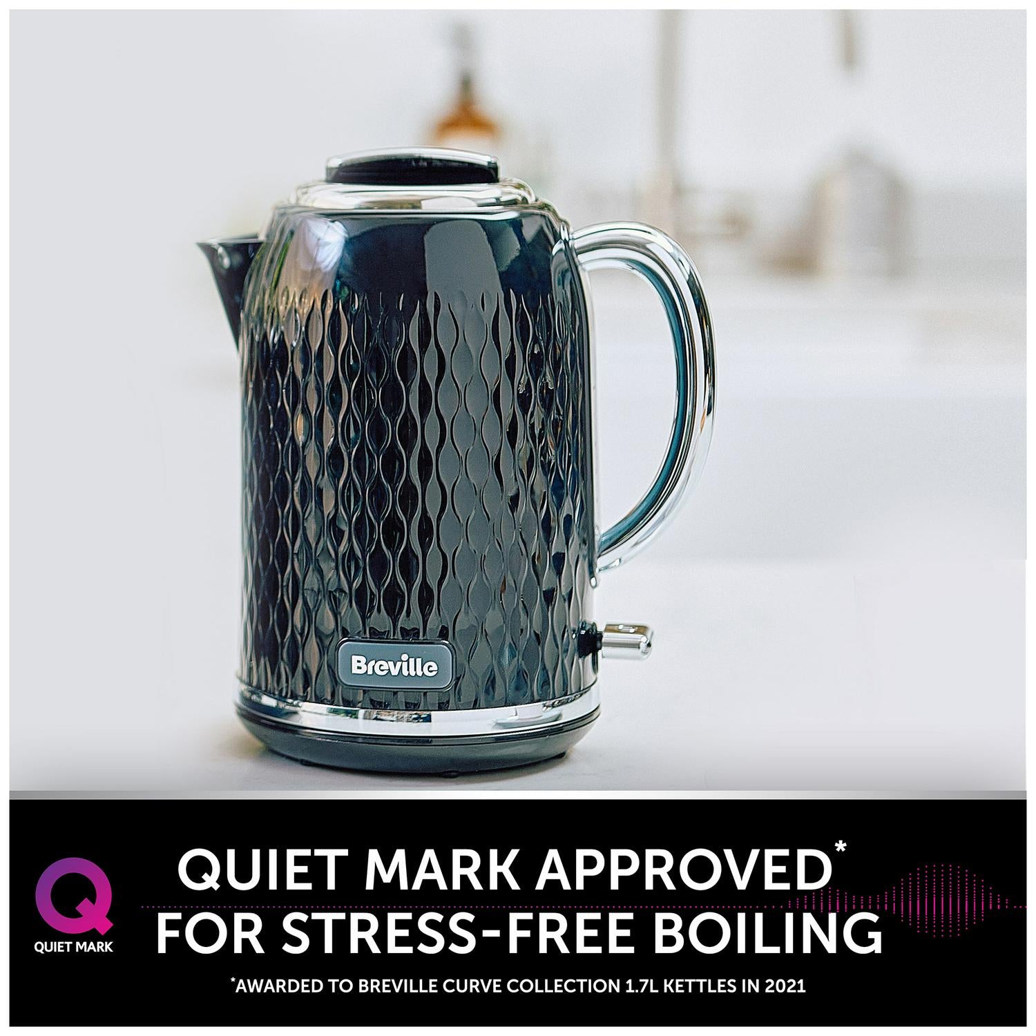 Breville Curve Kettle Black Chrome 1.7L - British product