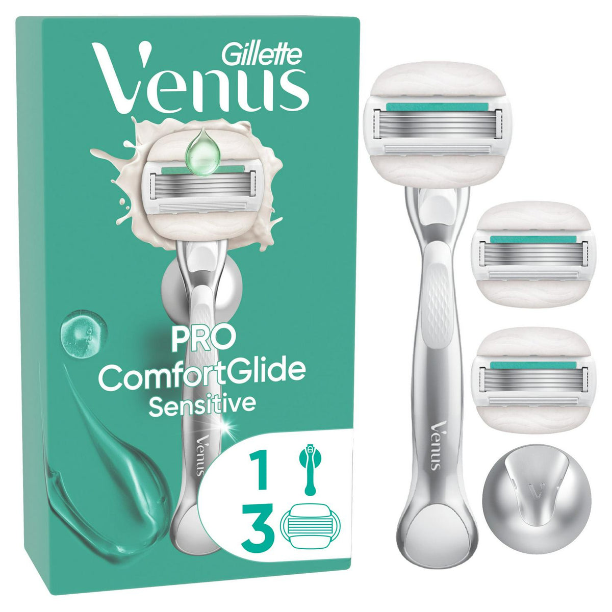 Gillette Venus Pro Comfort Glide Sensitive Women's Razor with a Touch of Aloe