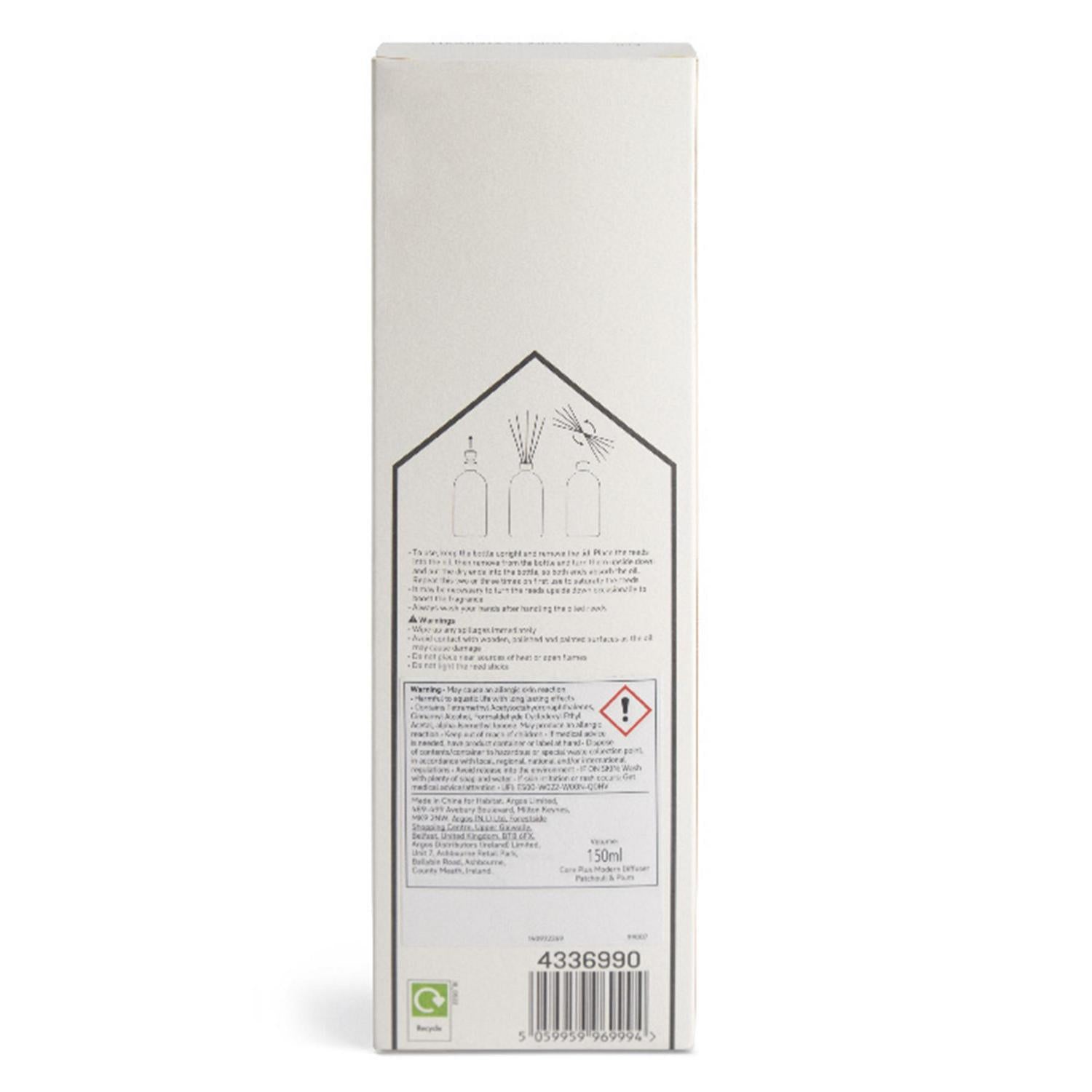 Habitat patchouli plum scented diffuser 150ml, imported from the UK