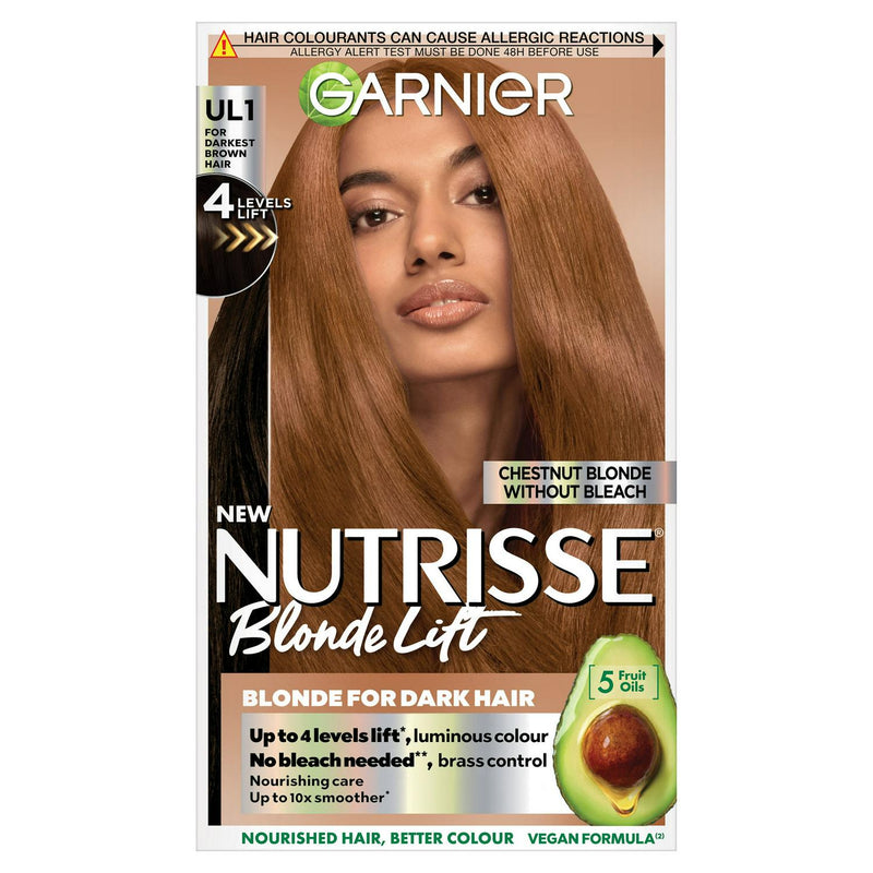 Garnier Nutrisse BlondeLift UL1 Chestnut Blonde Permanent Hair Dye Kit, UK version