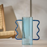 Habitat wiggle handled vase blue 25cm, UK version