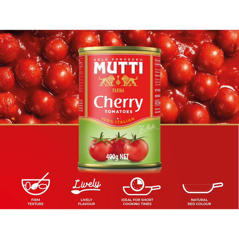 Mutti Cherry Tomatoes in Tomato Juice 400g, imported from the UK