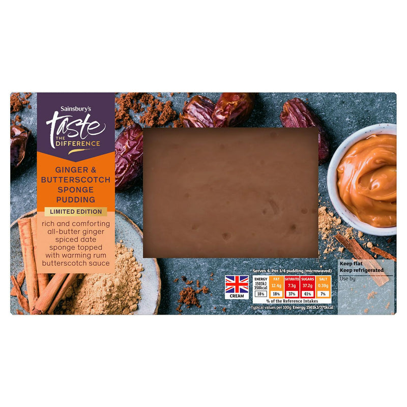 Sainsbury's Ginger & Rum Butterscotch Sponge Pudding, Taste the Difference