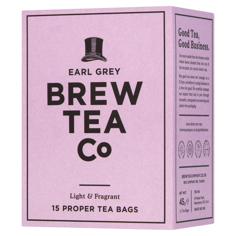 Brew Tea Co Earl Grey Tea Bags 45g - British product