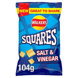 Walkers Squares Salt & Vinegar Sharing Snacks Crisps 104g