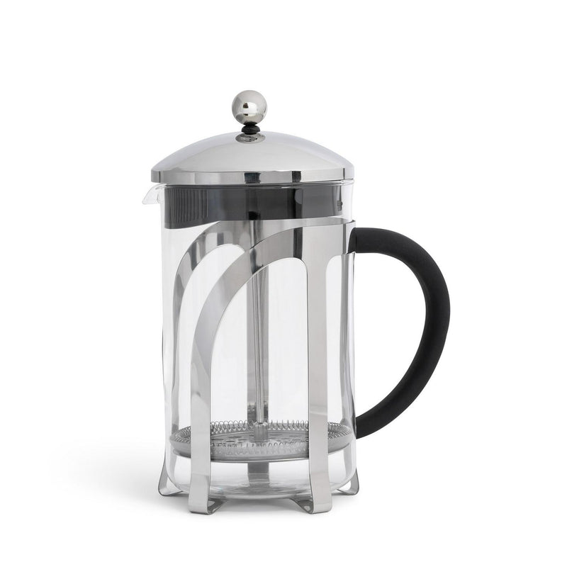 Habitat Chrome 12 Cup Glass Cafetiere with Black Handle, UK version