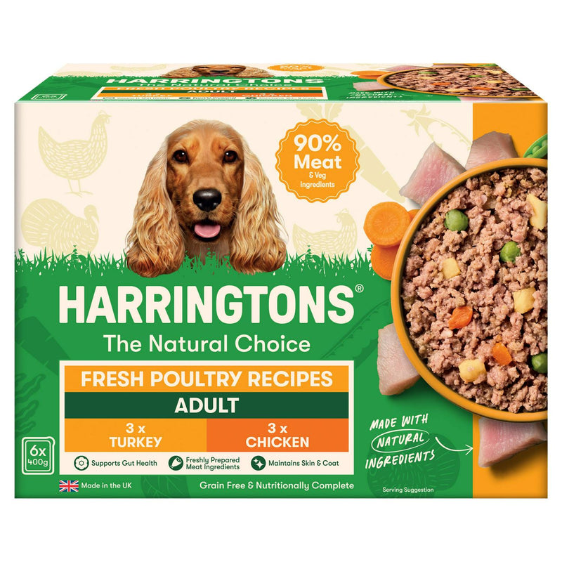Harringtons wet dog food trays 6 x 400g, UK version