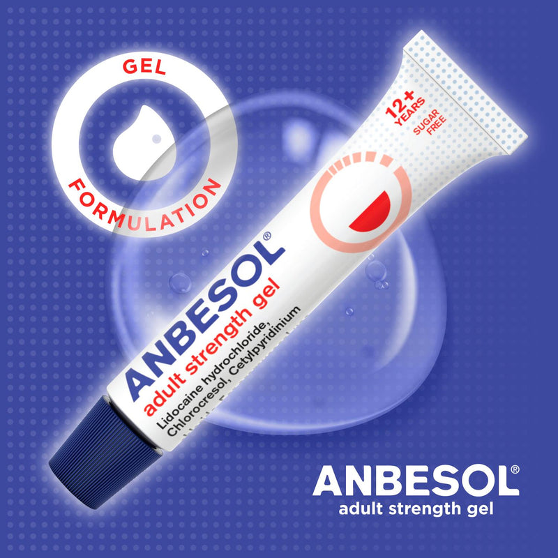 Anbesol Adult Strength Oral Gel Tube 10g - British product