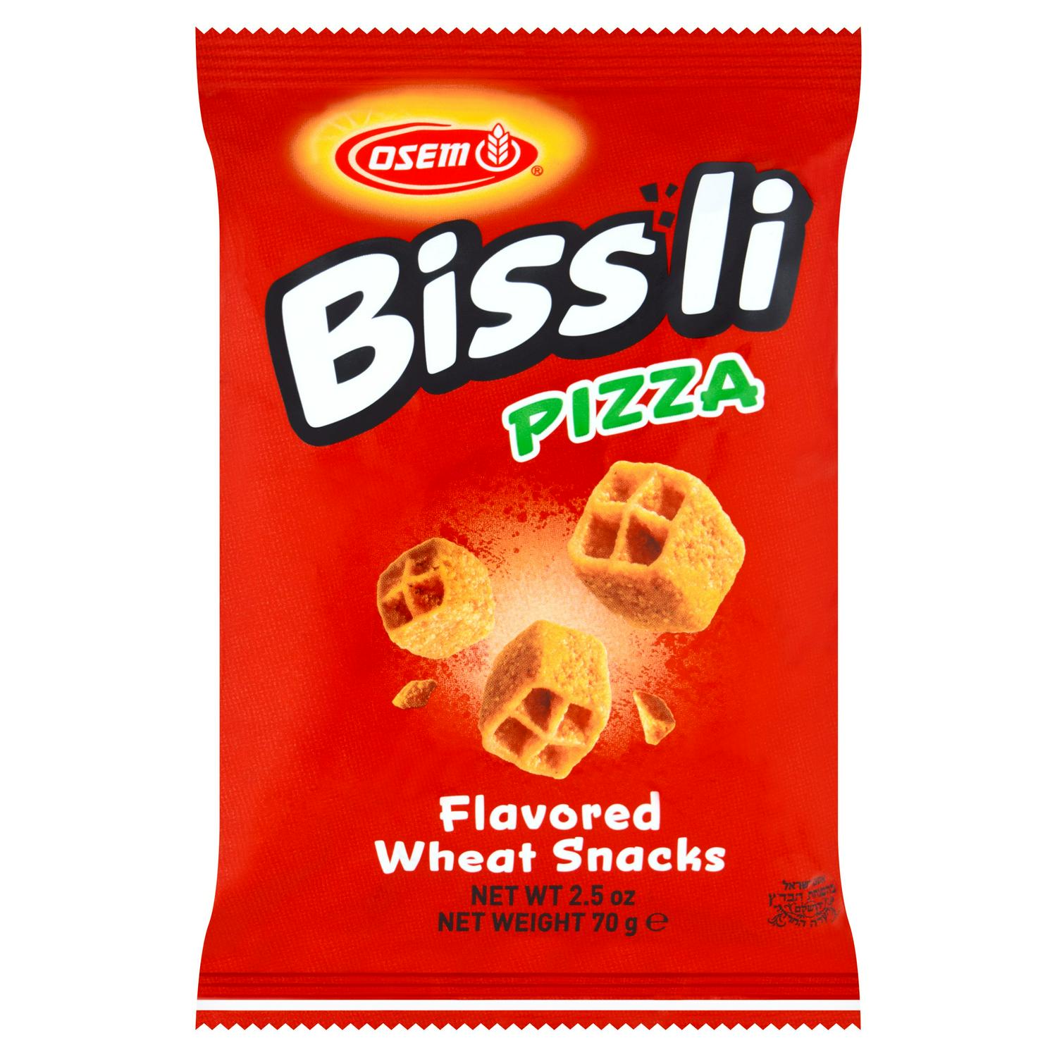 Osem Bissli pizza flavoured wheat snacks 70g, imported from the UK