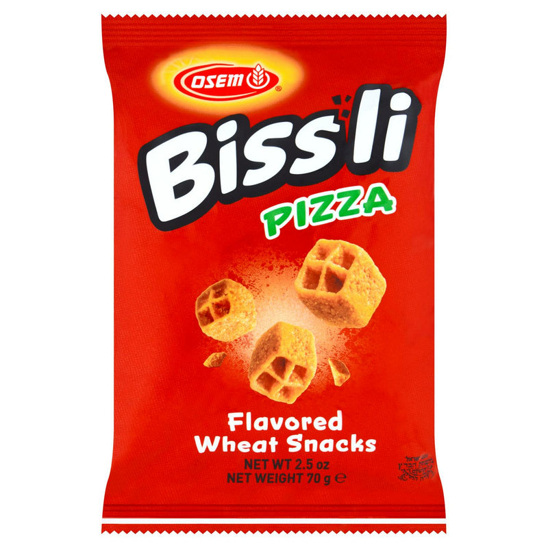 Osem Bissli pizza flavoured wheat snacks 70g, imported from the UK