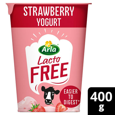 زبادي بالفراولة خالي من اللاكتوز من Arla 400 جم