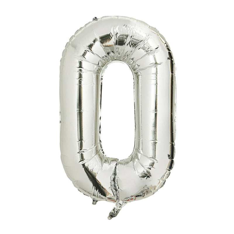 Sainsbury's Home silver foil balloon number 0 34 inch (British brand)