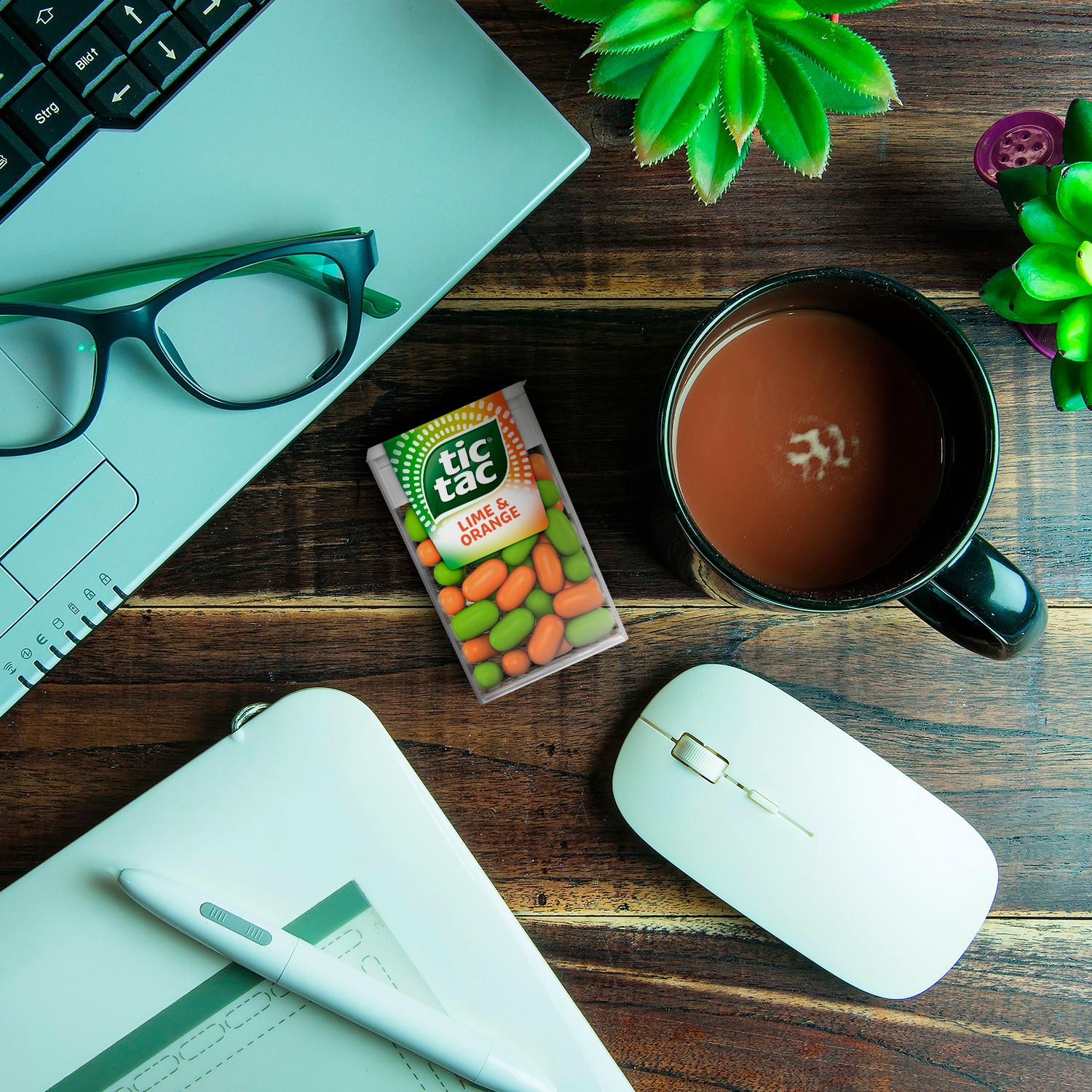 Tic Tac Lime & Orange mints multipack 4x18g, UK version